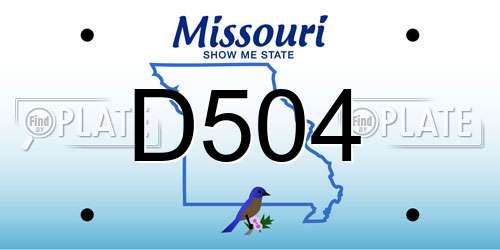 D504 Missouri License Plate