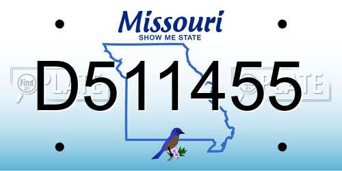 D511455 Missouri License Plate