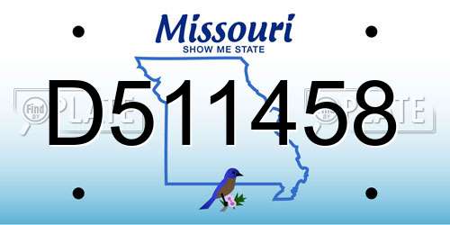 D511458 Missouri License Plate