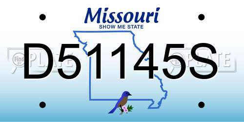 D51145S Missouri License Plate