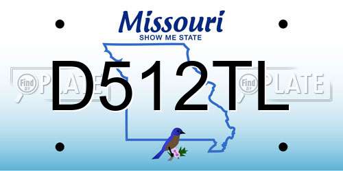 D512TL Missouri License Plate