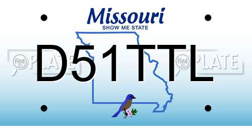 D51TTL Missouri License Plate