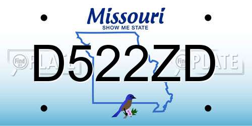 D522ZD Missouri License Plate