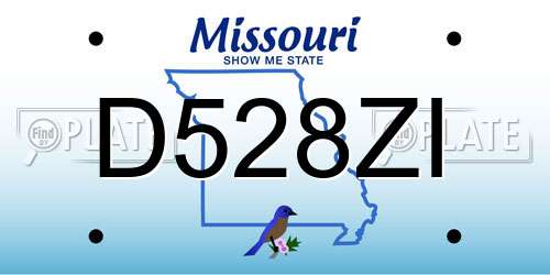 D528ZI Missouri License Plate