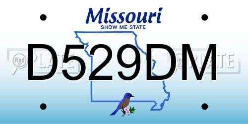 D529DM Missouri License Plate