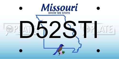 D52STI Missouri License Plate