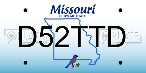 D52TTD Missouri License Plate
