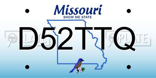 D52TTQ Missouri License Plate