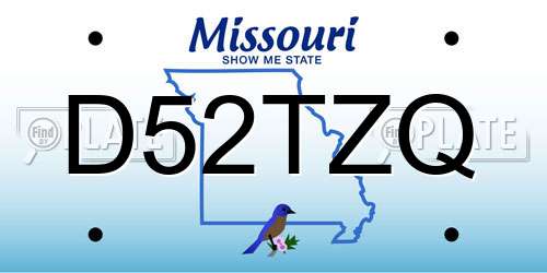D52TZQ Missouri License Plate