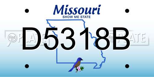 D5318B Missouri License Plate