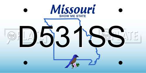 D531SS Missouri License Plate