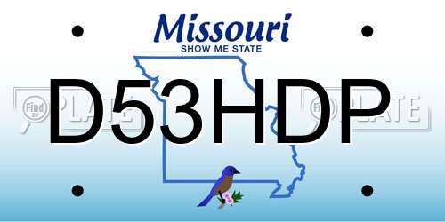 D53HDP Missouri License Plate