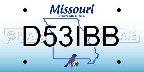 D53IBB Missouri License Plate