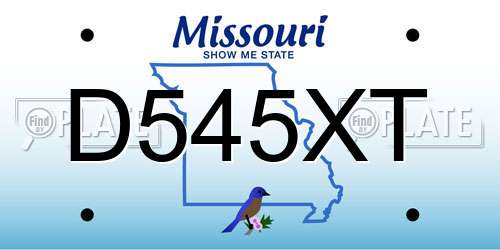 D545XT Missouri License Plate
