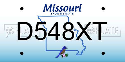 D548XT Missouri License Plate