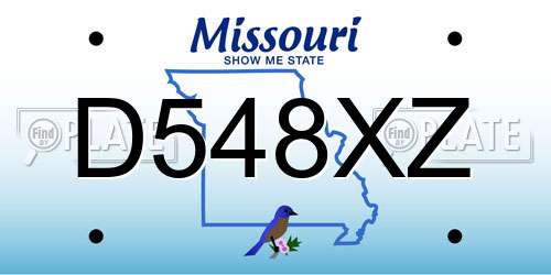 D548XZ Missouri License Plate