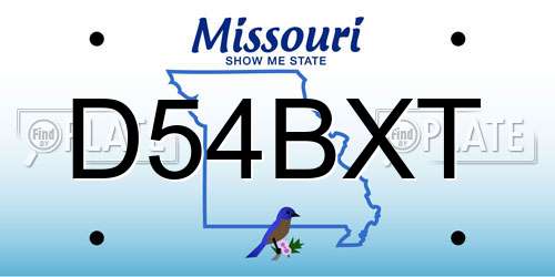 D54BXT Missouri License Plate