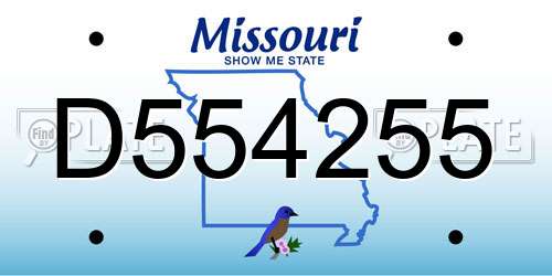 D554255 Missouri License Plate