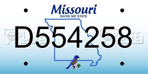 D554258 Missouri License Plate