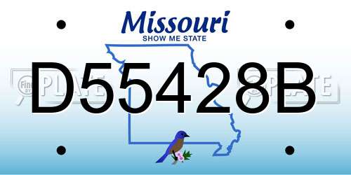 D55428B Missouri License Plate