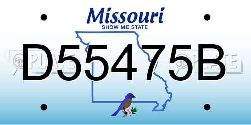 D55475B Missouri License Plate