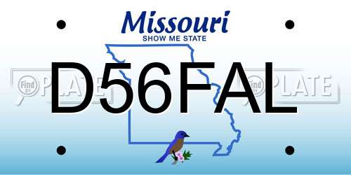 D56FAL Missouri License Plate