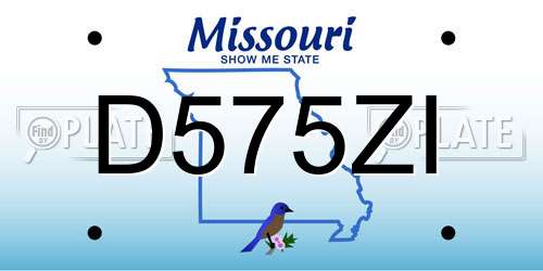 D575ZI Missouri License Plate