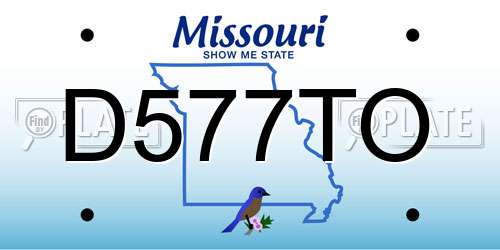 D577TO Missouri License Plate