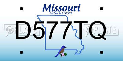 D577TQ Missouri License Plate