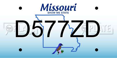 D577ZD Missouri License Plate