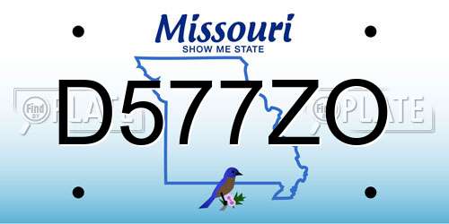 D577ZO Missouri License Plate
