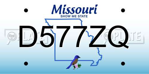 D577ZQ Missouri License Plate