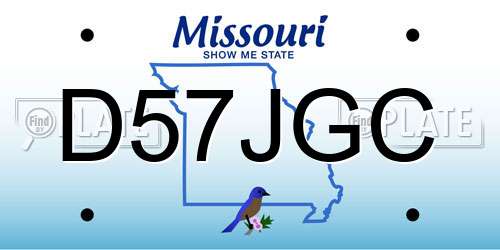 D57JGC Missouri License Plate