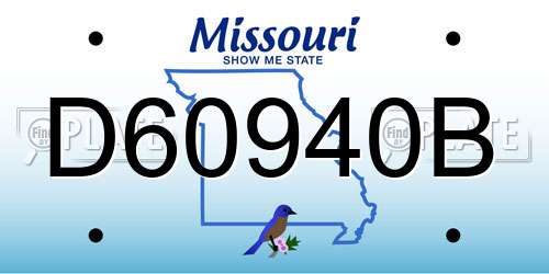 D60940B Missouri License Plate