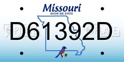 D61392D Missouri License Plate