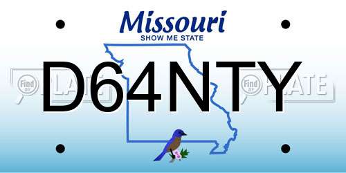 D64NTY Missouri License Plate
