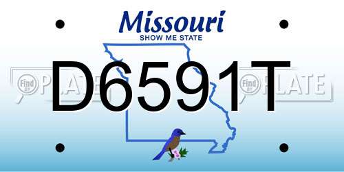 D6591T Missouri License Plate