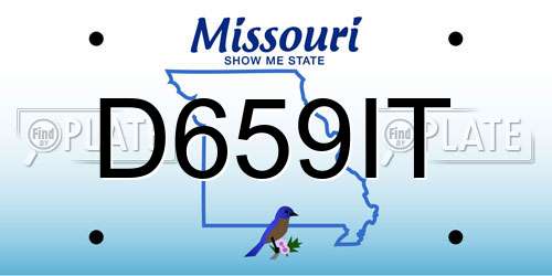 D659IT Missouri License Plate