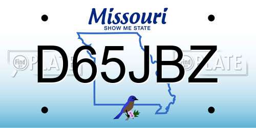 D65JBZ Missouri License Plate