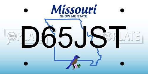 D65JST Missouri License Plate