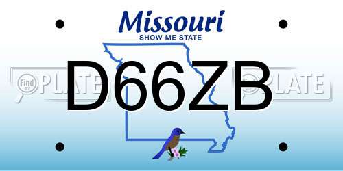 D66ZB Missouri License Plate