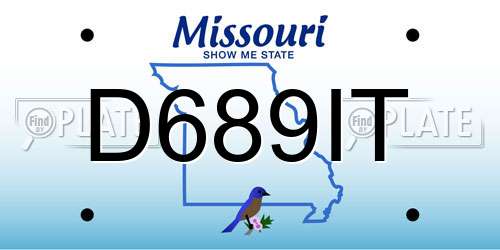 D689IT Missouri License Plate