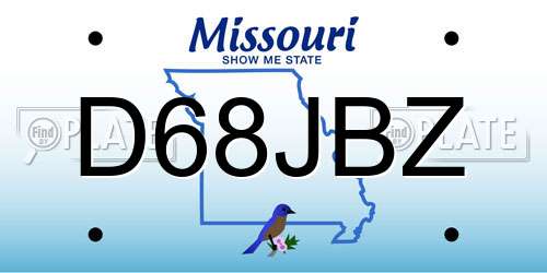 D68JBZ Missouri License Plate
