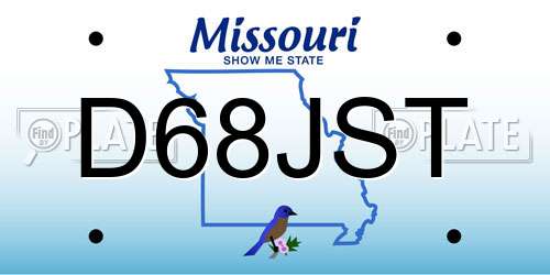 D68JST Missouri License Plate