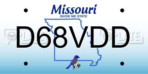 D68VDD Missouri License Plate