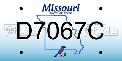 D7067C Missouri License Plate