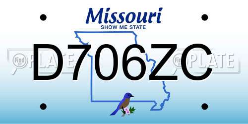 D706ZC Missouri License Plate