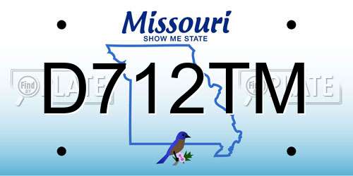 D712TM Missouri License Plate