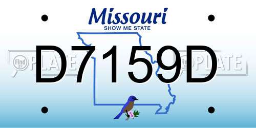 D7159D Missouri License Plate