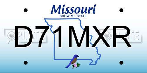 D71MXR Missouri License Plate